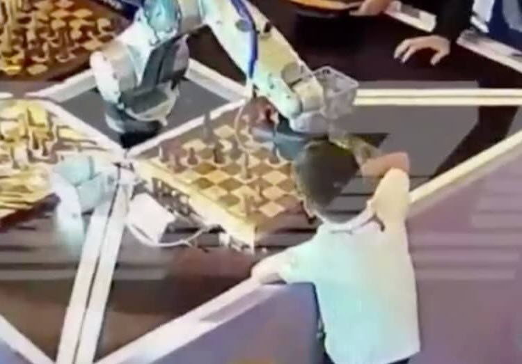 During the Moscow Open, a chess robot breaks a seven-year-old boy's finger.