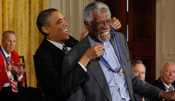 11-time NBA winner's death at 88: Obama leads the tributes to Celtics legend Bill Russell